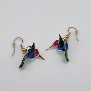 Darling Glass Hummingbird Earrings